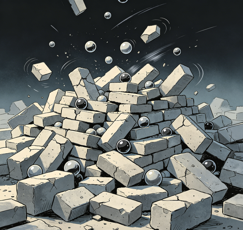 Entropy-Rise Block Ruins